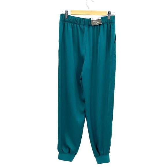 Who What Wear Womens Satin Joggers Pants Size XS Emerald Green NEW - Picture 5 of 8